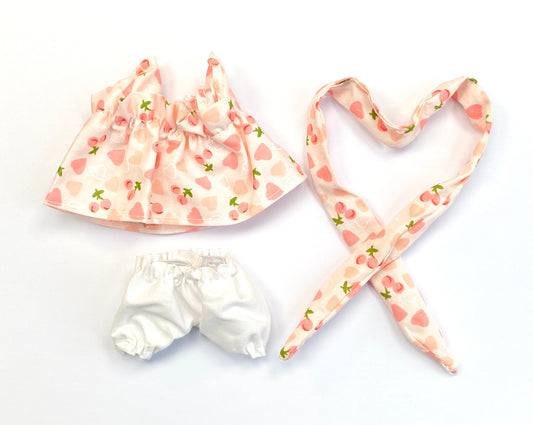 イチゴ柄パジャマセット [15cmぬいぐるみ用]